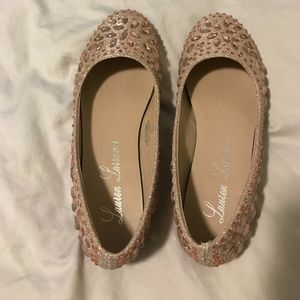 Lauren Lorraine –Embellished Ballet Flat Rose Gold